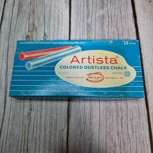 Artista Colored Dustless Chalk Binney & Smith No 12 Count Vintage Art Supplies